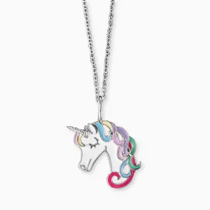 Silver And Enamel Unicorn Necklace