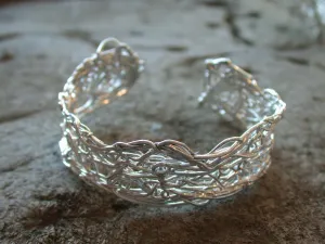 Silver Organic Weave Cuff