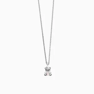 Silver Rose Quartz Teddy Necklace