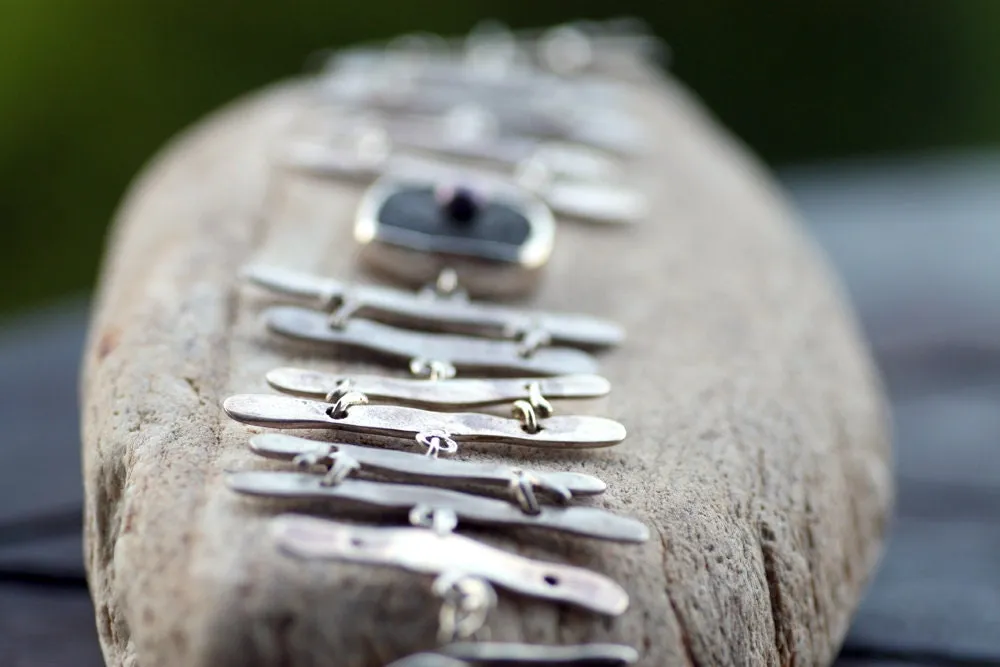 Sterling Silver Black Lava Cuff