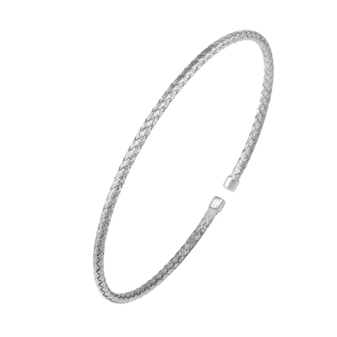 Sterling Silver Mesh Flex Cuff Bracelet (SI5312)