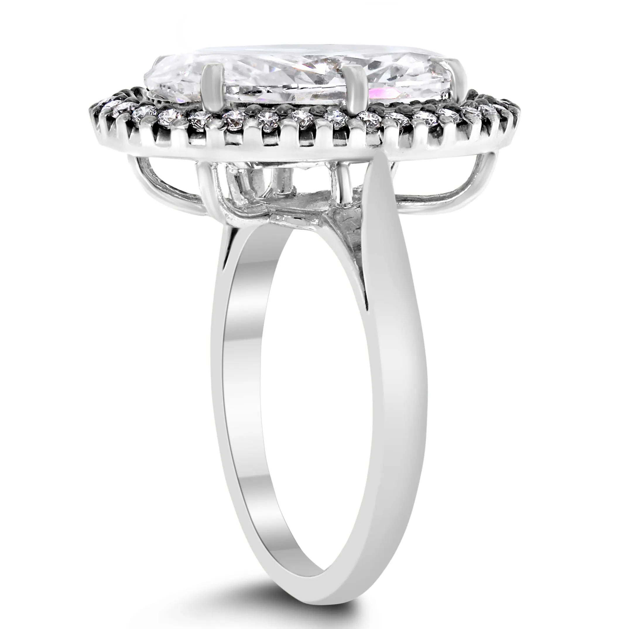 The Antique Engagement Ring (6.20 ct Oval KVVS2 IGI Diamond) in Platinum